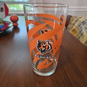 Cincinnati Bengals Football Tiger Striped Orange Glass Tumbler